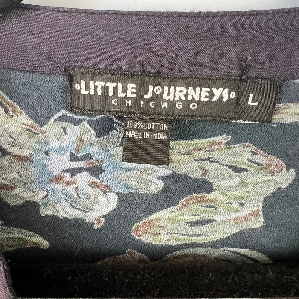 Little Journeys Chicago Dark Floral Cotton Long Sleeve Ruffle Top‎ Whimsigoth - Picture 2 of 6